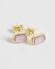 Kingsley Ryan Kingsley Ryan gemset rectangle stud in 14kt gold plated brass - 3