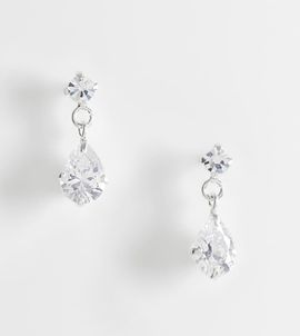 Kingsley Ryan Kingsley Ryan gemset round & teardrop stud earings in sterling silver