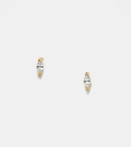 Kingsley Ryan Kingsley Ryan gold plate cz petal stud earrings