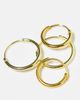 Kingsley Ryan Kingsley Ryan Gold Plated 10 and 12mm hoop earrings pack - 4