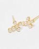 Kingsley Ryan Kingsley Ryan gold plated faux pearl cross stud earrings - 2