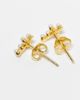 Kingsley Ryan Kingsley Ryan gold plated faux pearl cross stud earrings - 3