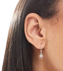 Kingsley Ryan Kingsley Ryan hoop earrings with round crystal drop in sterling silver