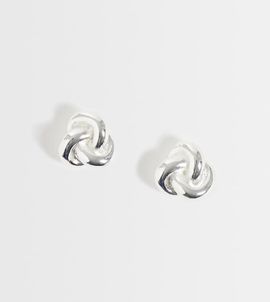 Kingsley Ryan Kingsley Ryan knot stud earrings in silver plated