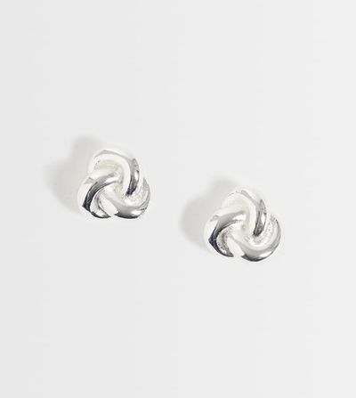 Kingsley Ryan Kingsley Ryan knot stud earrings in silver plated