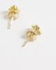 Kingsley Ryan Kingsley Ryan large flat heart stud earrings in 14kt gold plated brass - 3