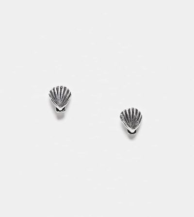 Kingsley Ryan Kingsley Ryan mini seashell stud earrings in silver