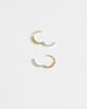 Kingsley Ryan Kingsley Ryan mixed metal square cut hoops in 14ct gold plated sterling silver - 2