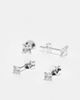 Kingsley Ryan Kingsley Ryan pack of 2 square crystal stud earrings in sterling silver - 2