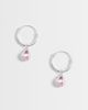 Kingsley Ryan Kingsley Ryan pink gemset teardrop dangle hoop earrings in sterling silver - 1