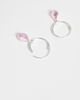 Kingsley Ryan Kingsley Ryan pink gemset teardrop dangle hoop earrings in sterling silver - 3