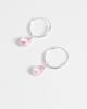 Kingsley Ryan Kingsley Ryan pink gemset teardrop dangle hoop earrings in sterling silver - 4