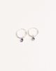 Kingsley Ryan Kingsley Ryan purple gemstone drop hoop earrings in silver - 2