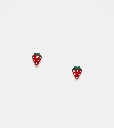 Kingsley Ryan Kingsley Ryan red strawberry stud earrings in sterling silver