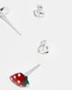 Kingsley Ryan Kingsley Ryan red strawberry stud earrings in sterling silver - 4
