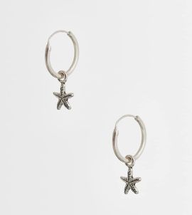 Kingsley Ryan Kingsley Ryan starfish charm hoop earrings in sterling silver