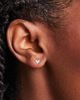 Kingsley Ryan Kingsley Ryan sterling silver crystal gem heart stud earrings - 1