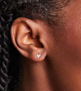 Kingsley Ryan Kingsley Ryan sterling silver crystal gem heart stud earrings