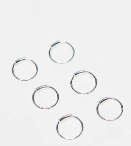 Kingsley Ryan Kingsley Ryan Sterling Silver pack of 3 mini hoop earrings