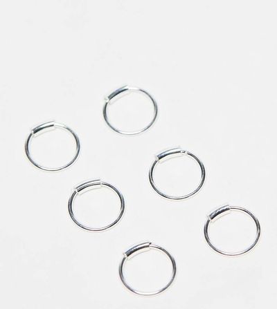 Kingsley Ryan Kingsley Ryan Sterling Silver pack of 3 mini hoop earrings