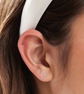 Kingsley Ryan Kingsley Ryan tiny crescent stud earrings in sterling silver