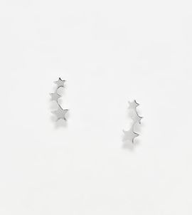 Kingsley Ryan Kingsley Ryan triple star ear crawler earrings in silver