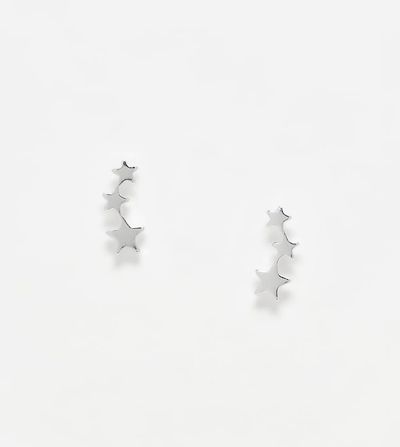 Kingsley Ryan Kingsley Ryan triple star ear crawler earrings in silver