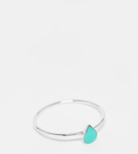 Kingsley Ryan Kingsley Ryan turquoise gemstone ring in silver-Blue
