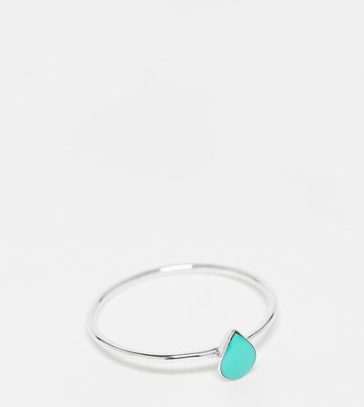 Kingsley Ryan Kingsley Ryan turquoise gemstone ring in silver-Blue