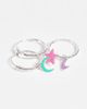Kingsley Ryan Kingsley Ryan x3 pack pastel enamel huggie hoops in sterling silver-Purple - 3