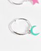 Kingsley Ryan Kingsley Ryan x3 pack pastel enamel huggie hoops in sterling silver-Purple - 4