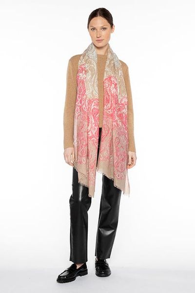 Kinross Cashmere Kinross Cashmere Faded Paisley Print Scarf