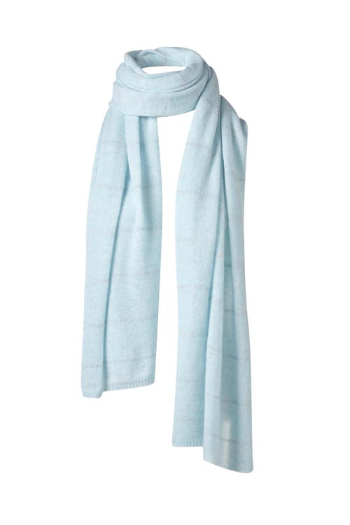 Kinross Cashmere Kinross Cashmere Lurex Stripe Wrap