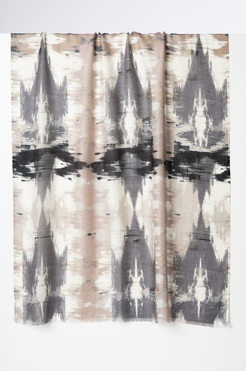 Kinross Cashmere Kinross Cashmere Natural Ikat Print Scarf
