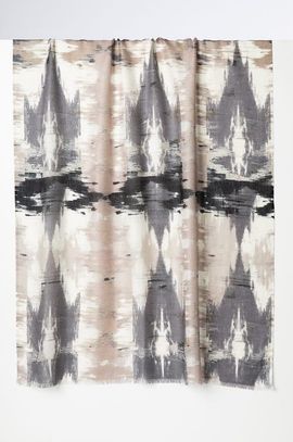 Kinross Cashmere Kinross Cashmere Natural Ikat Print Scarf