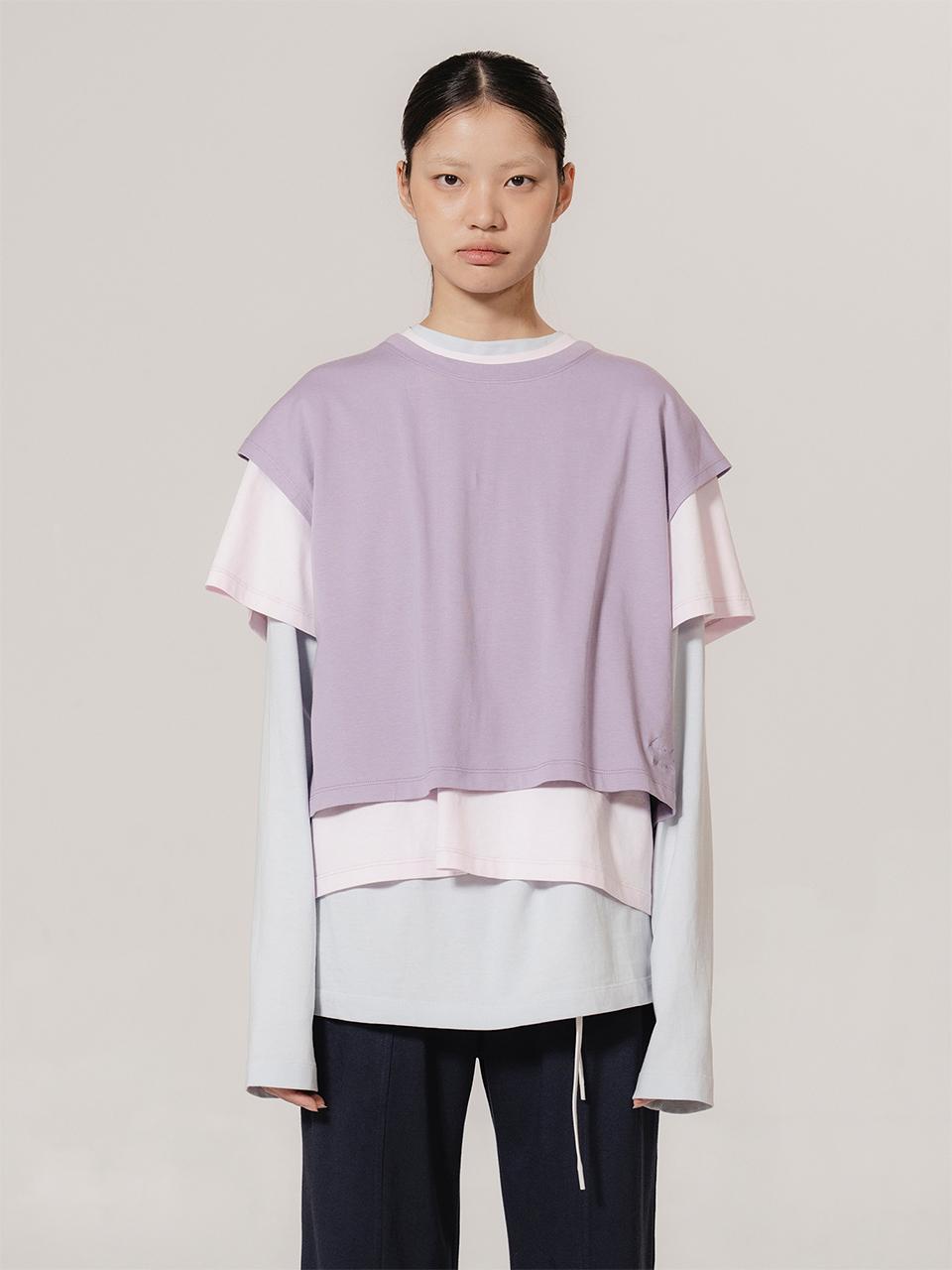 kiok 3-Layered Cotton Relaxed Fit T-shirt [Pink]