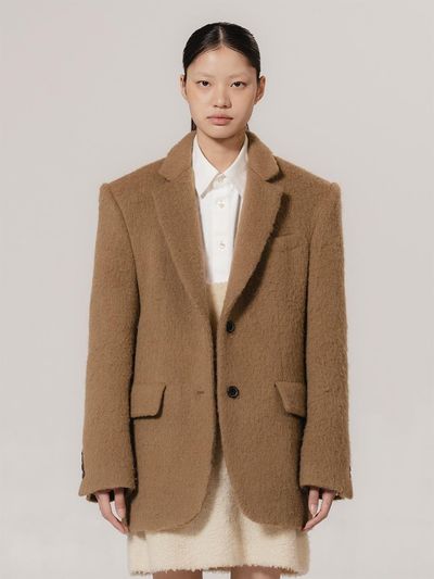 kiok Alpaca Hairy Oversized Teddy Bear Jacket