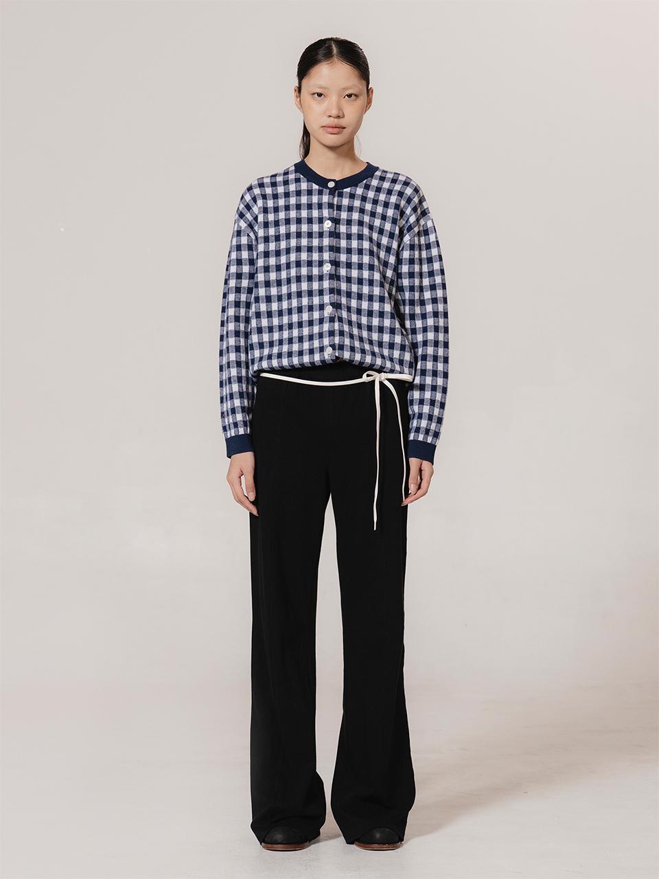 kiok Laced-up Jersey Cotton Track Pants [Noir]