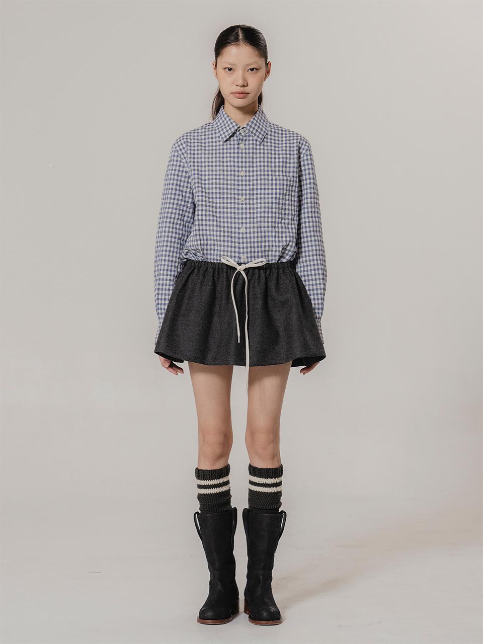 kiok Wool Tutu Mini Skirt [Grey]