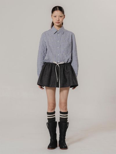 kiok Wool Tutu Mini Skirt [Grey]