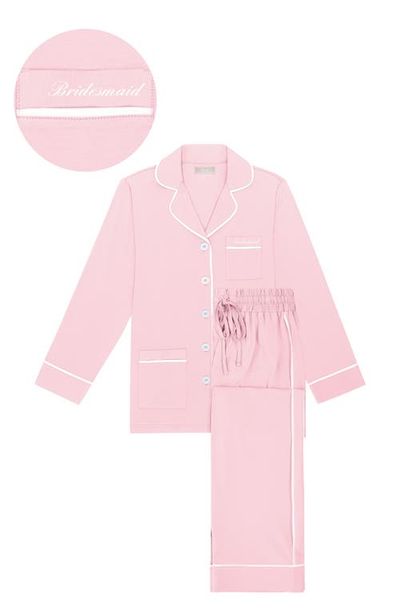 KIP KIP Bridesmaid Stretch Cotton Long Pajama Set