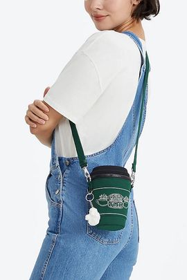 Kipling Kipling Friends Coffee Cup Crossbody Bag in Perk Green, Women's at Urban Outfitters