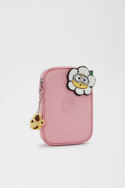 Kipling Kipling Minions 100 Pencil Case in Pink Daisy at Urban Outfitters