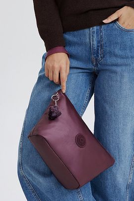 Kipling Kipling Naomi Metallic Pouch in Grape Wine Metallic, Women's at Urban Outfitters