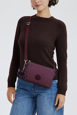 Kipling Kipling Riri Metallic Crossbody Bag in Grape Wine Metallic, Women's at Urban Outfitters