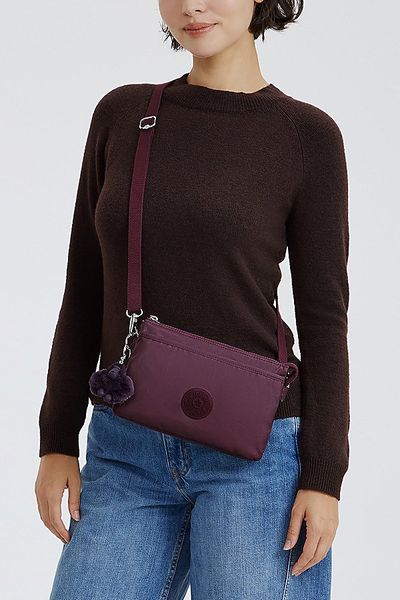 Kipling Kipling Riri Metallic Crossbody Bag in Grape Wine Metallic, Women's at Urban Outfitters