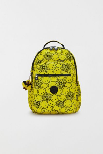 Kipling Kipling Smiley Seoul 15" Laptop Backpack in Yellow Fun Ball at Urban Outfitters