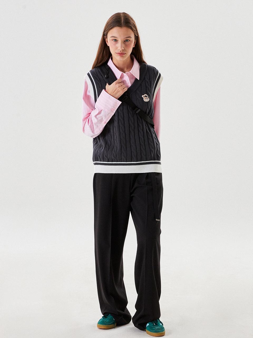 KIRSH Belted Pleated Pants - Black