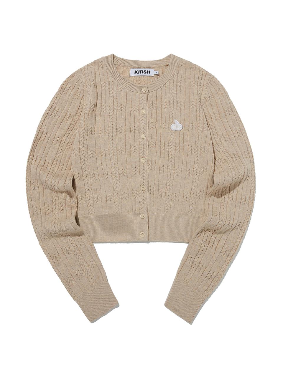 KIRSH Cable Cropped Cardigan - Beige
