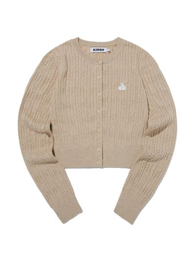 KIRSH Cable Cropped Cardigan - Beige